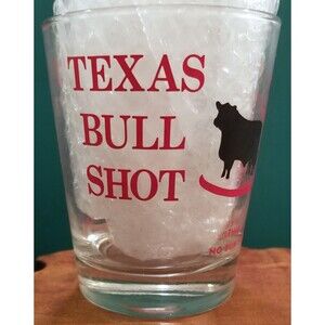 Vintage Black Angus Restaurant & Lounge Texas Bull Shot 8oz Rocks Glass Barware